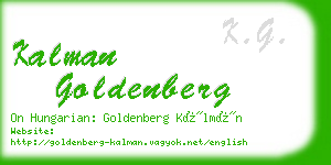 kalman goldenberg business card